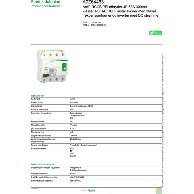 Schneider RCCB PFI