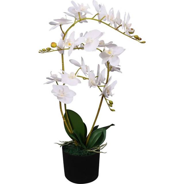 vidaXL Artificial Orchid Plant with Pot 65 cm White Kunstig plante