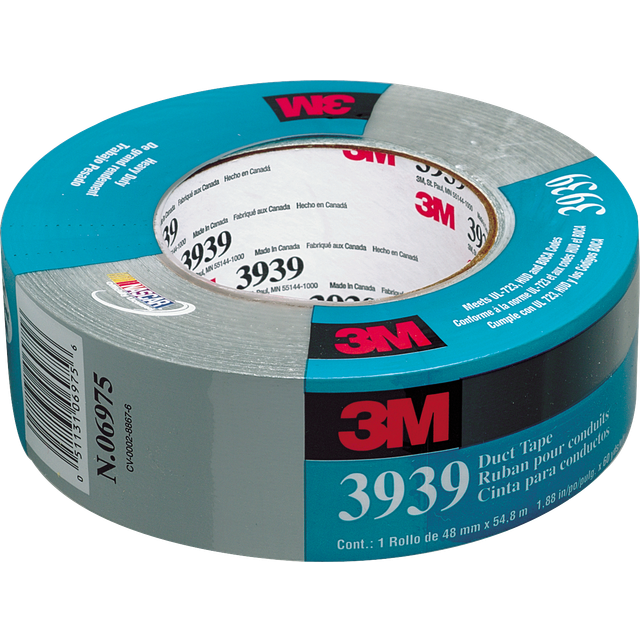 3M Lærredstape 3939 sølv 48mm×55m