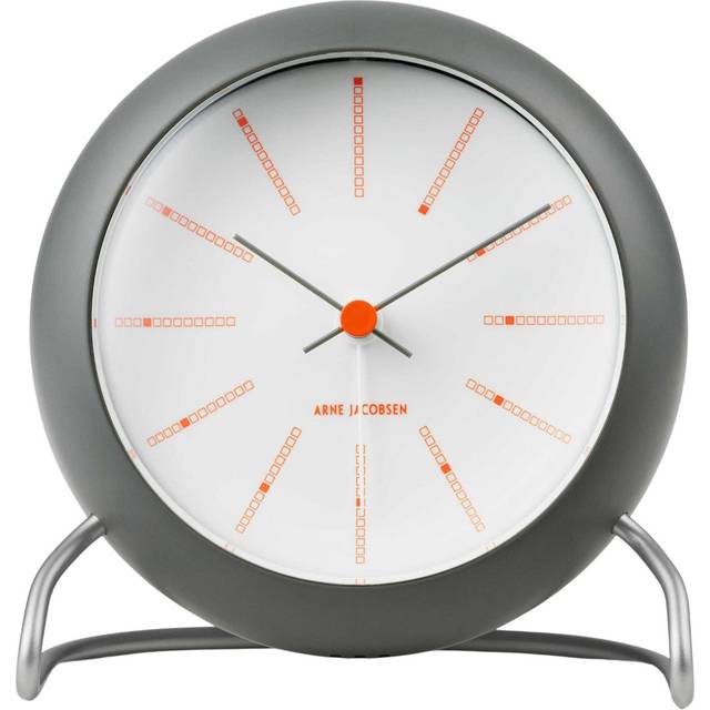 Arne Jacobsen Bankers Bordur Dark Grey Bordklokke 11.3cm