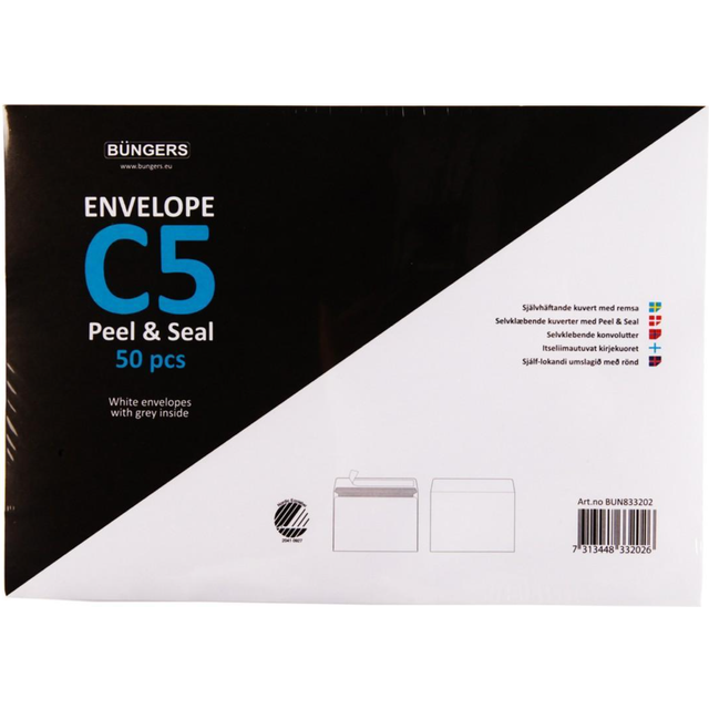 Buengers C5 Envelope Peel Seal 50 pack