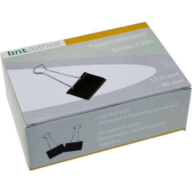 Office papirklemme Foldback 40mm sort stål
