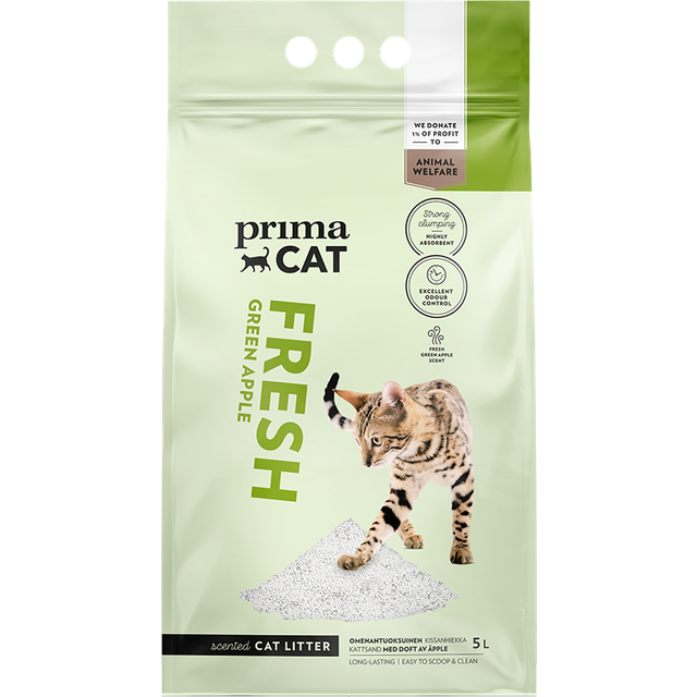 PrimaCat Extra Fräsch Kattsand Äppeldoft - 5 l