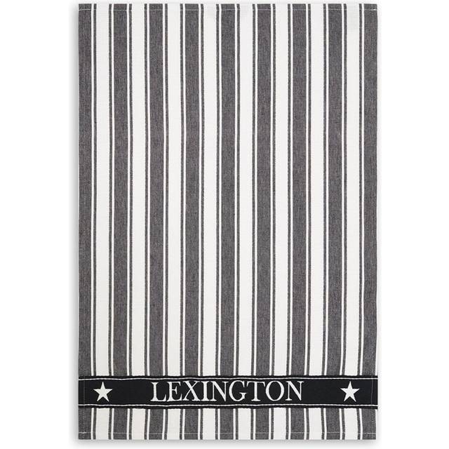 Lexington Icons Twill Waffle Striped Kjøkkenhåndkle Svart, Hvit (70x50cm)