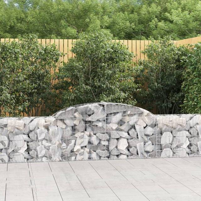 vidaXL buede gabionkurve 17 300x30x60/80 galvaniseret jern