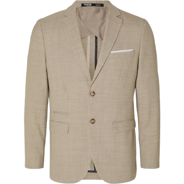 Selected Linen Blend Jacket - Sand