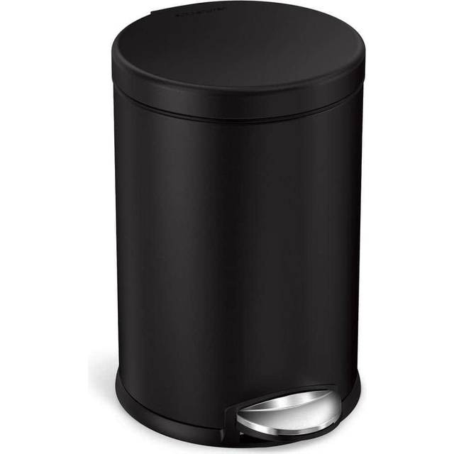 Simplehuman Rund Pedalbøtte 4.5L Sort Stål