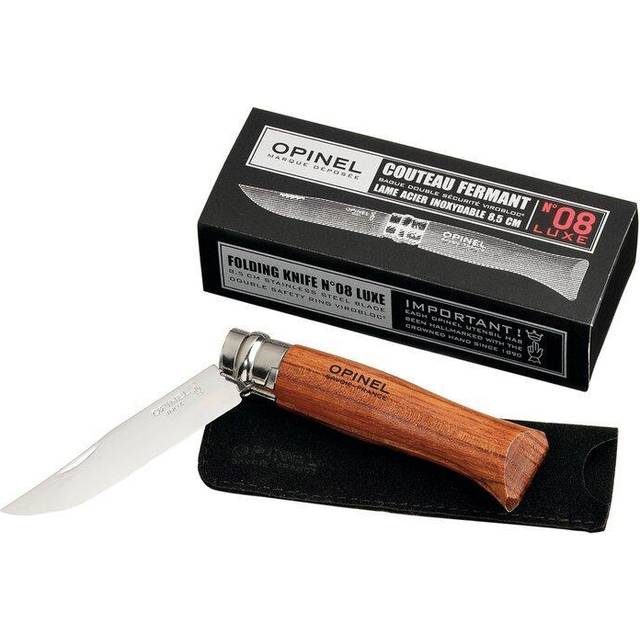 Opinel No. 8 Bubinga Tre Foldbar Lommekniv