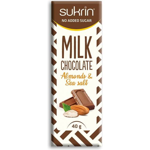 Sukrin Sukrin Melkesjokolade med mandler havsalt, 40g 40g