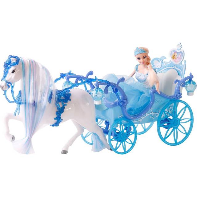 Amelia Fashion Princess Dukke med hest og vogn Blå