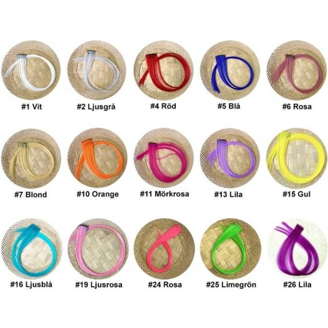 4-Pak Clip-on Påfargede Hair Extensions Slingor