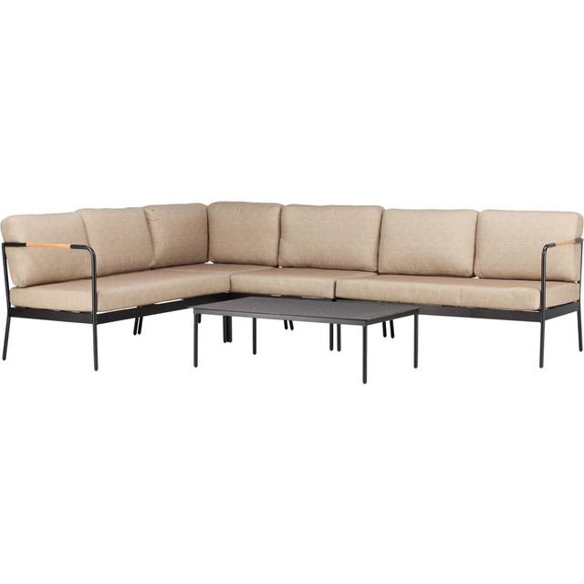 Venture Design Pehnna Sofagruppe 5-seter Svart Loungesett, Bord inkl. 2 Stolar