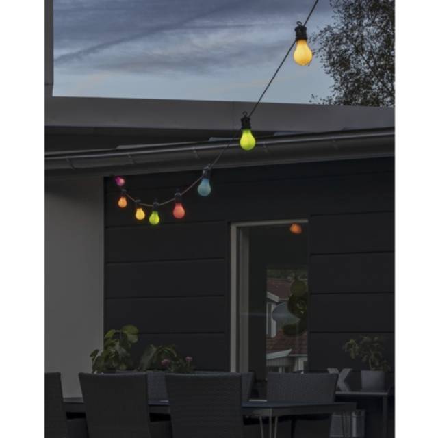 Konstsmide E27 med 10 Fargede LEDpærer 24V IP44 Lysslynge 10 Lamper