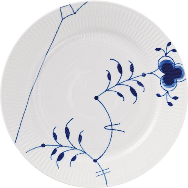 Royal Copenhagen Blå Mega Riflet 27 cm Dekoration 9 Str Flat tallerken 27cm