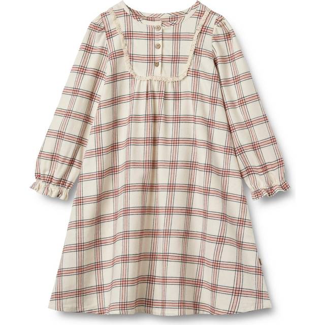 Wheat Nattkjole Gudrun Eggshell Check