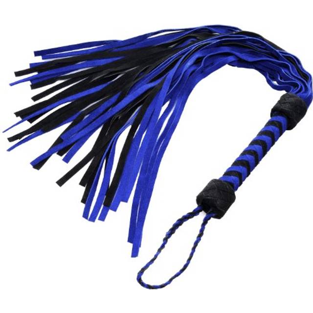 Strict Leather Stric Blå Semsket Skinn Flogger 90 cm