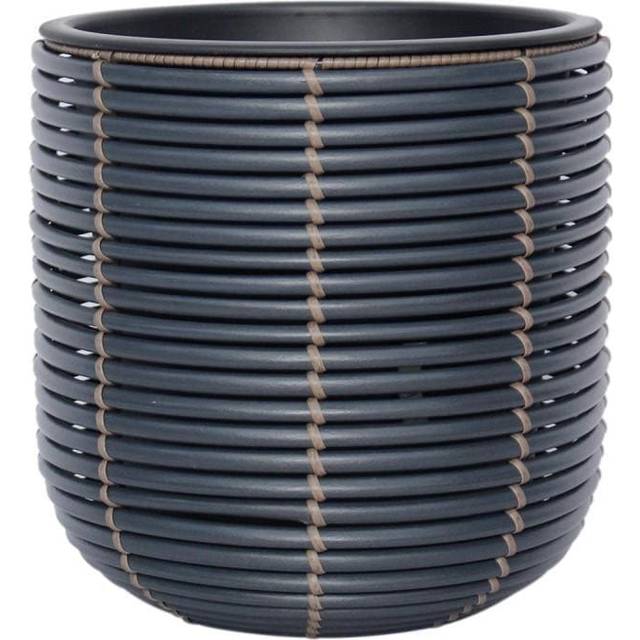 Home4you Wicker Blomsterkrukke D27xH28 cm Svart