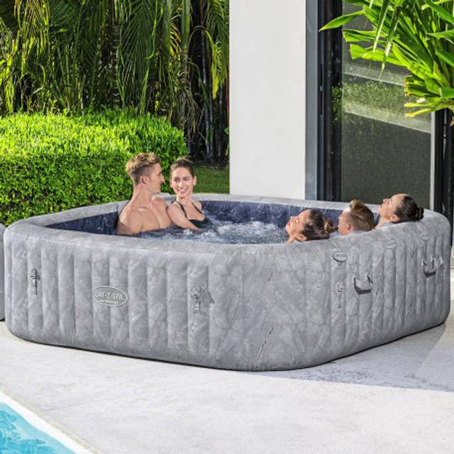 Bestway Oppblåsbart Boblebad San Francisco HydroJet Pro 7 Grey Marble 230x230x71cm