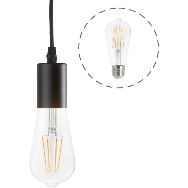 Airam Leon Lampeoppheng E27 Svart Tekstilkable Pendellampe