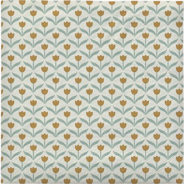 Broste Copenhagen Tulip Paper Napkin Green L 33cm