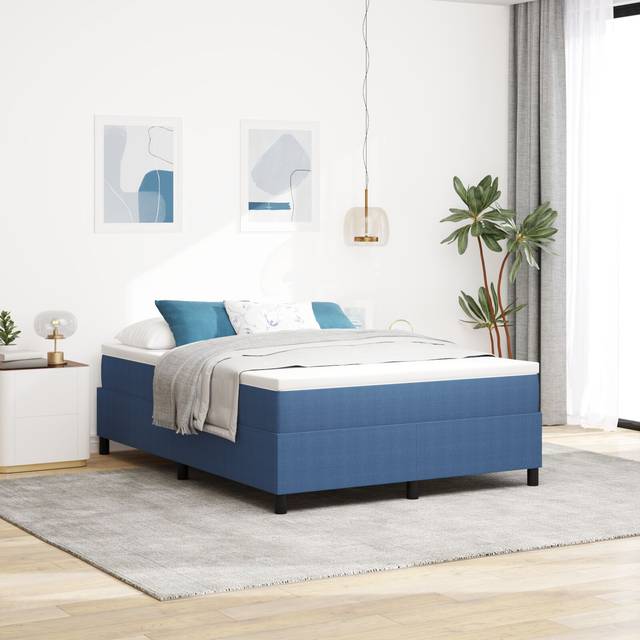 vidaXL Box Spring Seng Blå 140x200 cm Cordfløyel Kontinentalseng