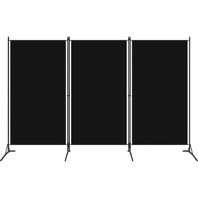 vidaXL 3 Panels Black Romavdeler 260x180cm 3st