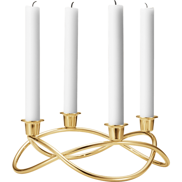Georg Jensen Season Lysestake Ø26 cm Forgylt Crown Julelysestake 26cm