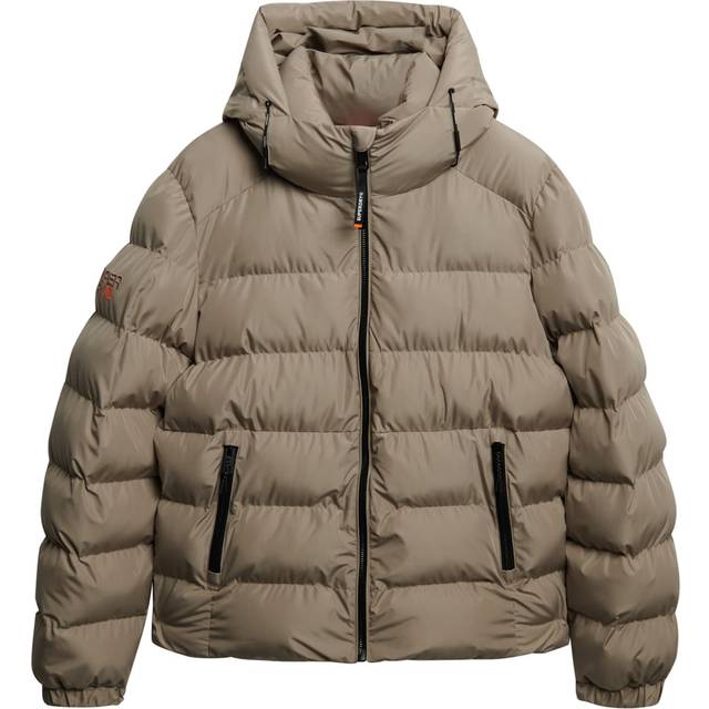 Superdry Hooded Sports Puffer Jacket Winter Twig - Beige