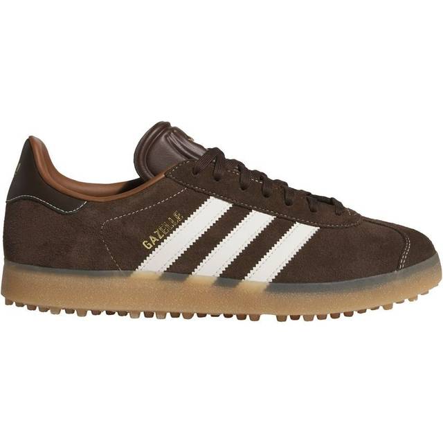 adidas Gazelle Spikeless Golf Shoes - Dark Brown/Chalk White/Gum