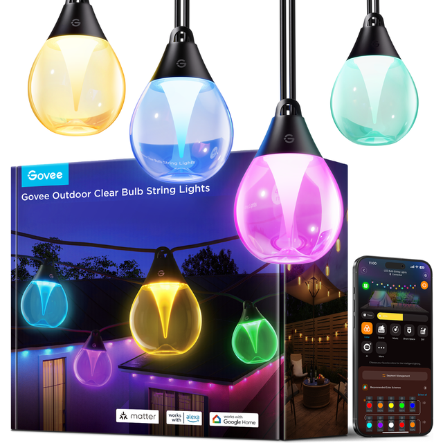 Govee Outdoor Clear Bulb String Lights Lysslynge