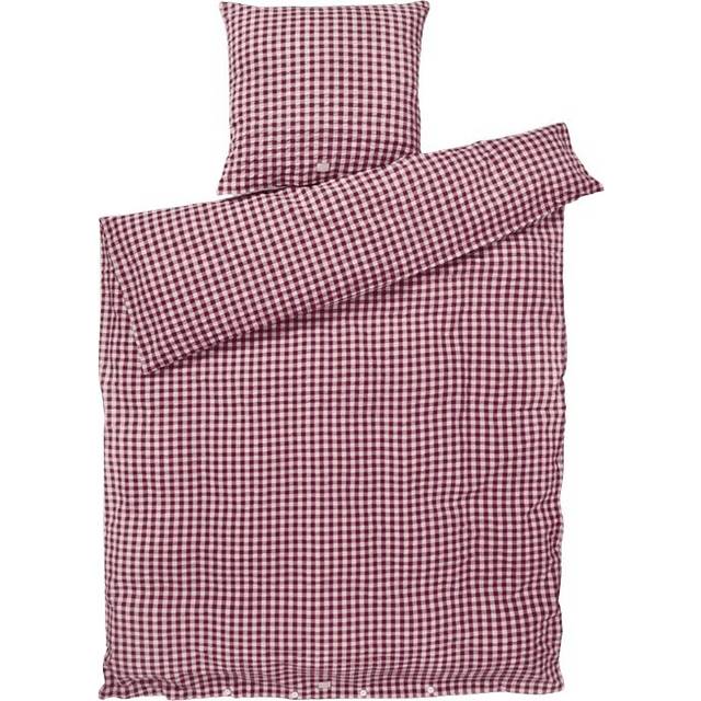 Juna Checkered Duvet Cover Set - Rosa, Lilla Dynetrekk Lilla, Rosa