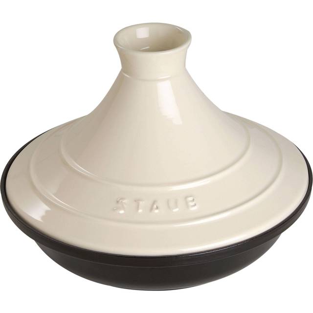Staub Tajine Rund Svart Beige 28 cm med lokk 2 L 28 cm