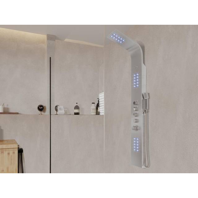 Vente-unique Dusjsøyle Med Hydromassasje Termostat Og Led Lys