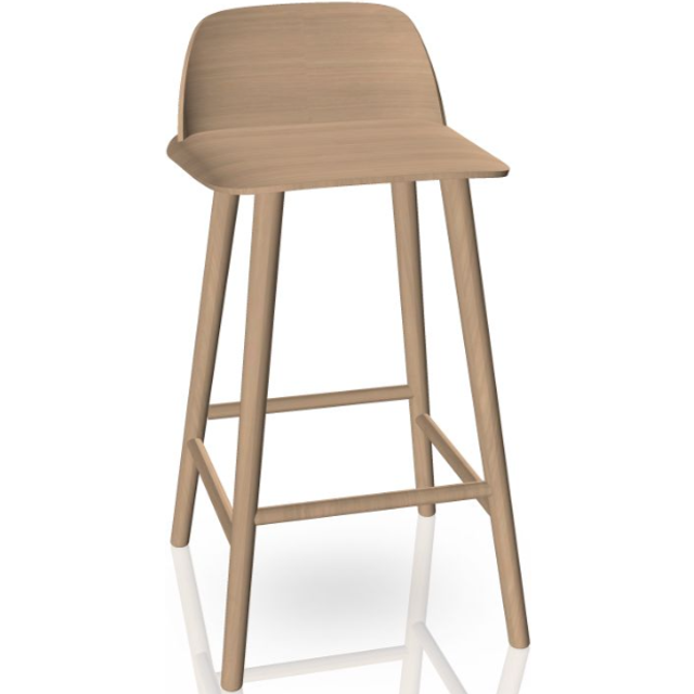 Muuto Nerd 65 cm Oak Barstol 79cm