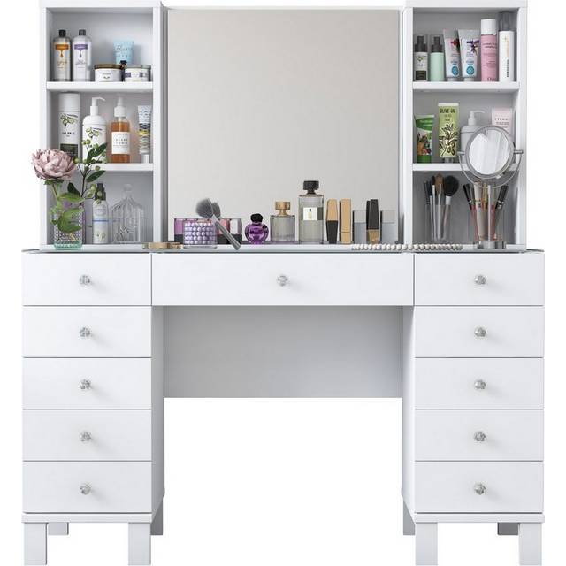 Hanah Home Ceylon 120 cm Hvit Melamin Sminkebord