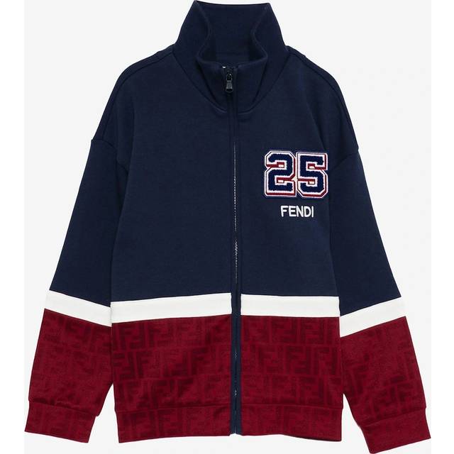 Fendi Kids 25 Logo Zip Up Top - Navy/Blue