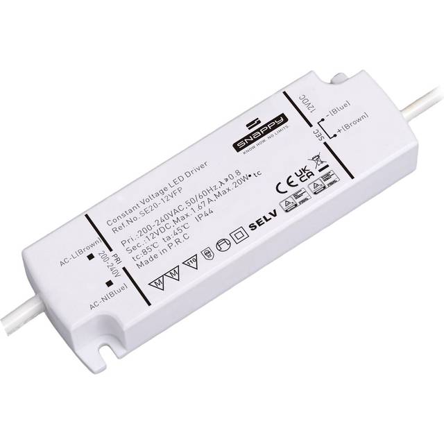 Snappy 20W Strømforsyning 12V DC 1.67A IP44