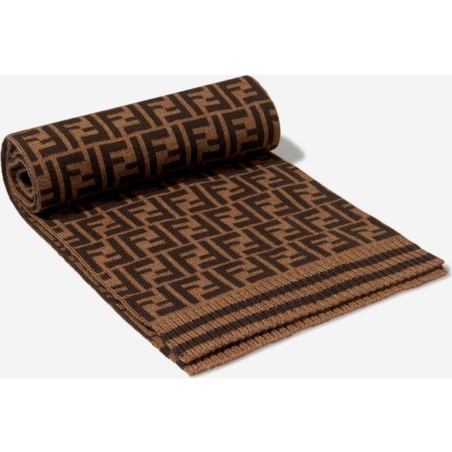 Fendi Kids Wool Logo Scarf - Brown