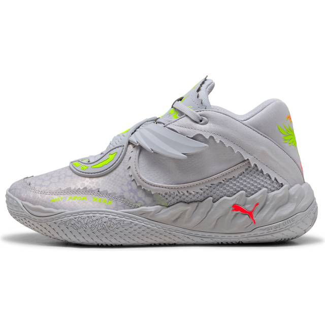 Puma MB.05 Metallic Basketball Shoes - Vibrant Silver/Yellow Alert/Glowing Red
