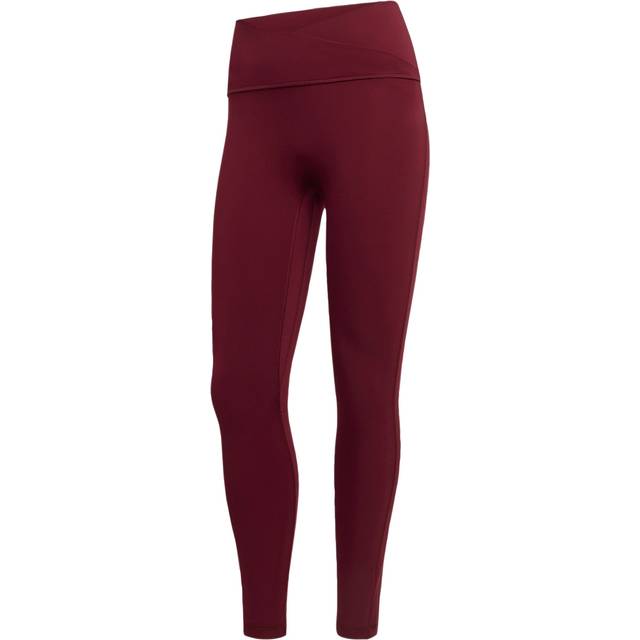 adidas Stripes Studio All Me 7/8 X-Over Tights - Maroon