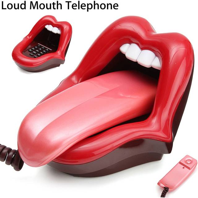 Rød Leppe Fasttelefon Mini Retro