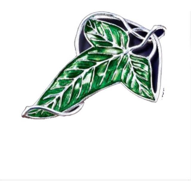 The Noble Collection Lord Of The Rings: Elven Leaf Replica Brooch - Silver/Green