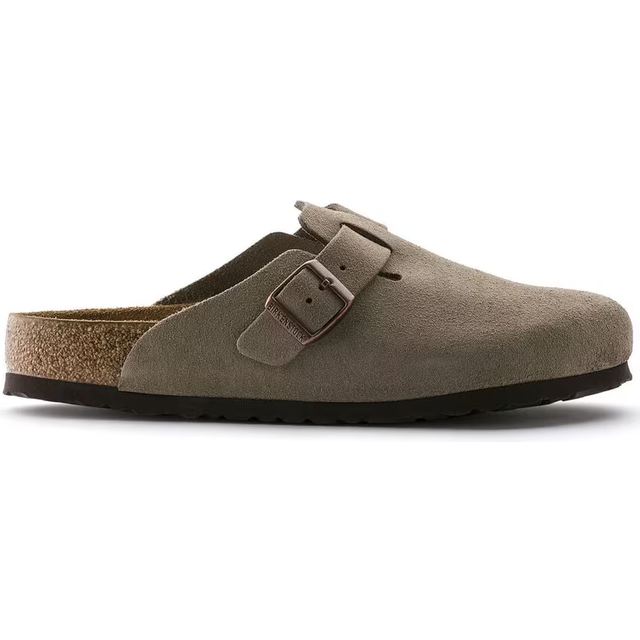 Birkenstock Boston Soft Footbed Suede Leather - Taupe